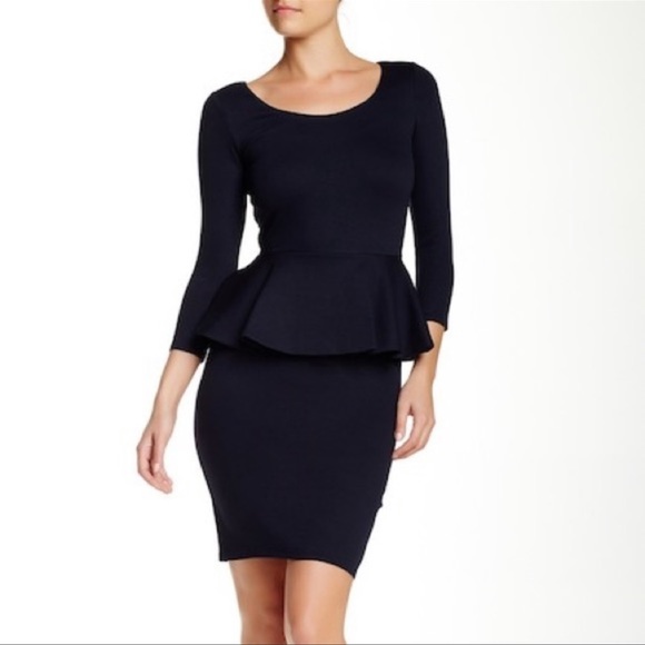 Alice + Olivia Women's Amanda Peplum Dress - Black - Size 6 Alice + Olivia Women's Amanda Peplum Dress - Black - Size 6